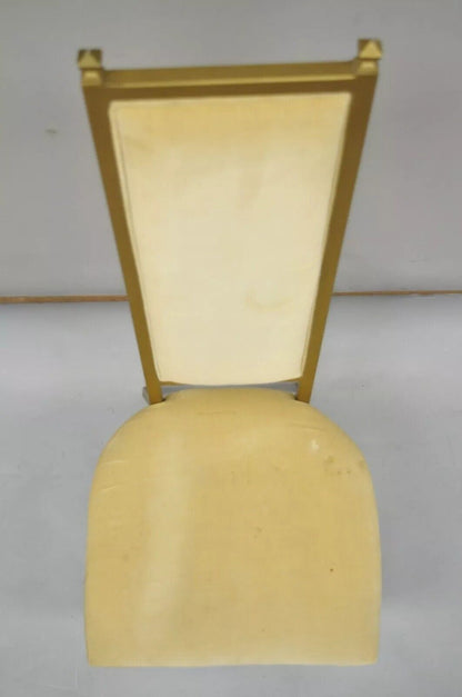 Vintage Kessler French Hollywood Regency Style Cast Metal Tall Back Side Chair