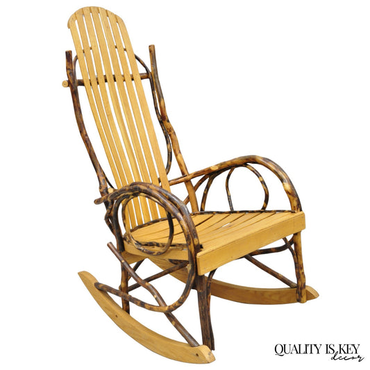 Vintage Adirondack Tree Branch Twig Arts & Crafts Primitive Rocker Rocking Chair