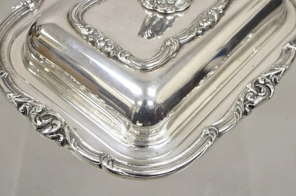 Vintage Gorham Black Starr Silver Plated Lidded Vegetable Serving Platter Dish