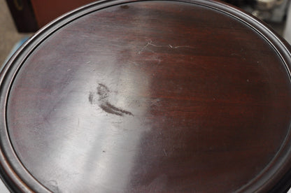 Vintage Mersman Regency Style Mahogany 46" Tall Pedestal Plant Stand Table