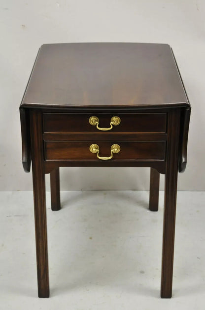 L & J G Stickley Georgian Solid Mahogany Drop Leaf Pembroke Lamp Side Table