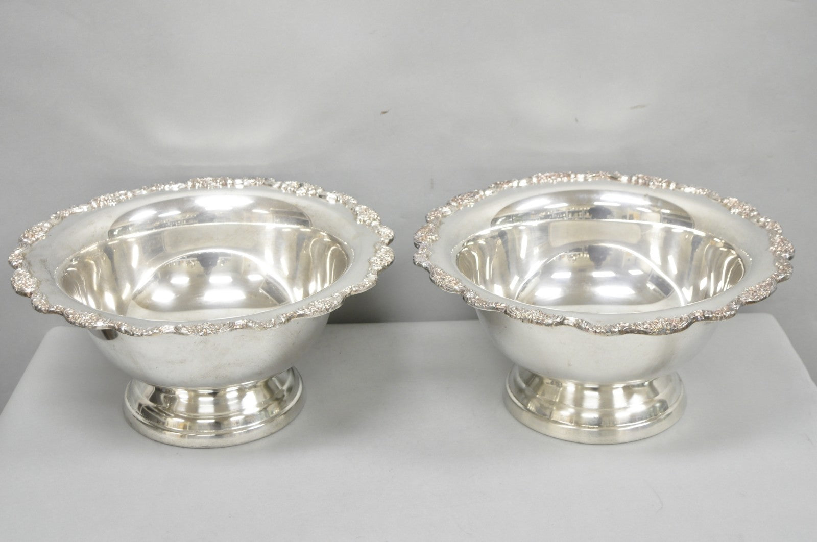 Towle Victorian Silver Plated Punchbowl Champagne Chiller Ice Bucket - a Pair