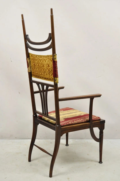 Antique Art Nouveau Mahogany Tall Finial Parlor Side Chair after J.S. Henry