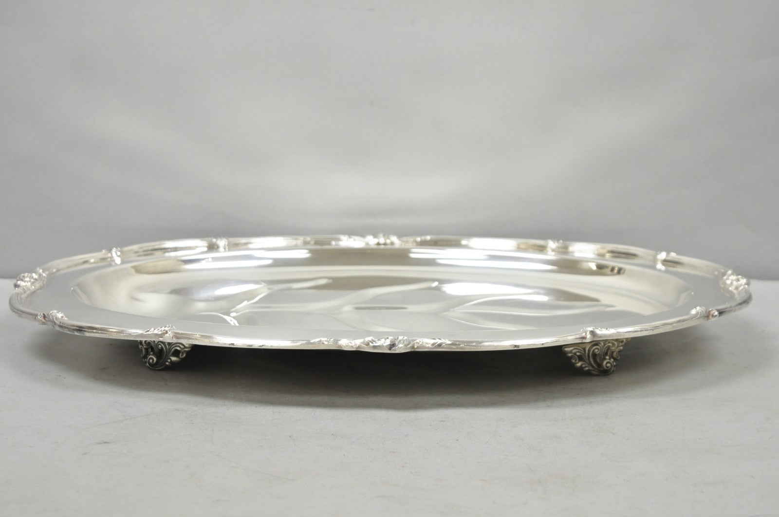 Vintage Amston Victorian Silver Plated Meat Cutlery Oval Serving Platter Tray