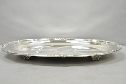 Vintage Amston Victorian Silver Plated Meat Cutlery Oval Serving Platter Tray