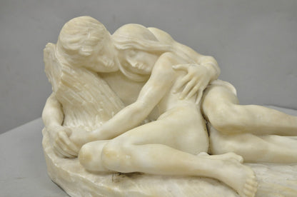Stephan Abel Sinding (1846-1922) "Lovers Couple" Alabaster Marble Sculpture
