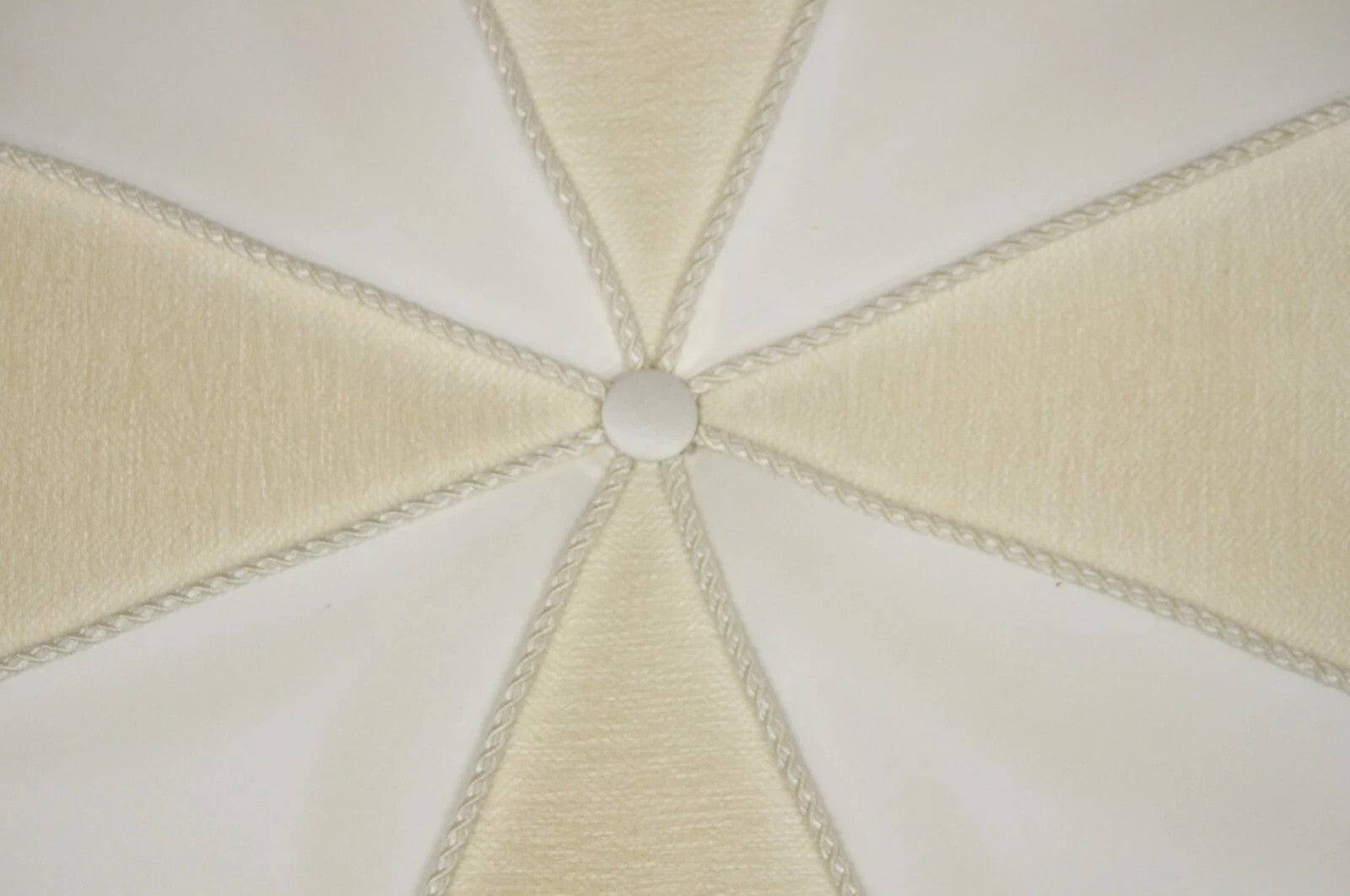 Decorator Modern Beige Upholstered Button Tufted Skirted 35" Round Ottoman