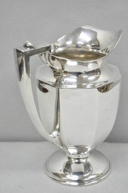 Vintage Art Deco Silver Plated Octagonal Faceted Water Pitcher by Homan Plate