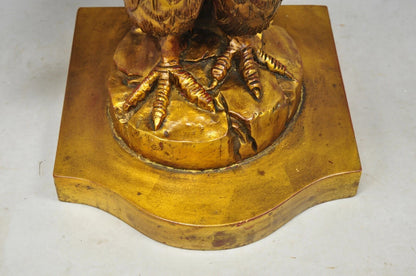 Vintage Neoclassical Style Gold Carved Wood American Eagle Console Hall Table