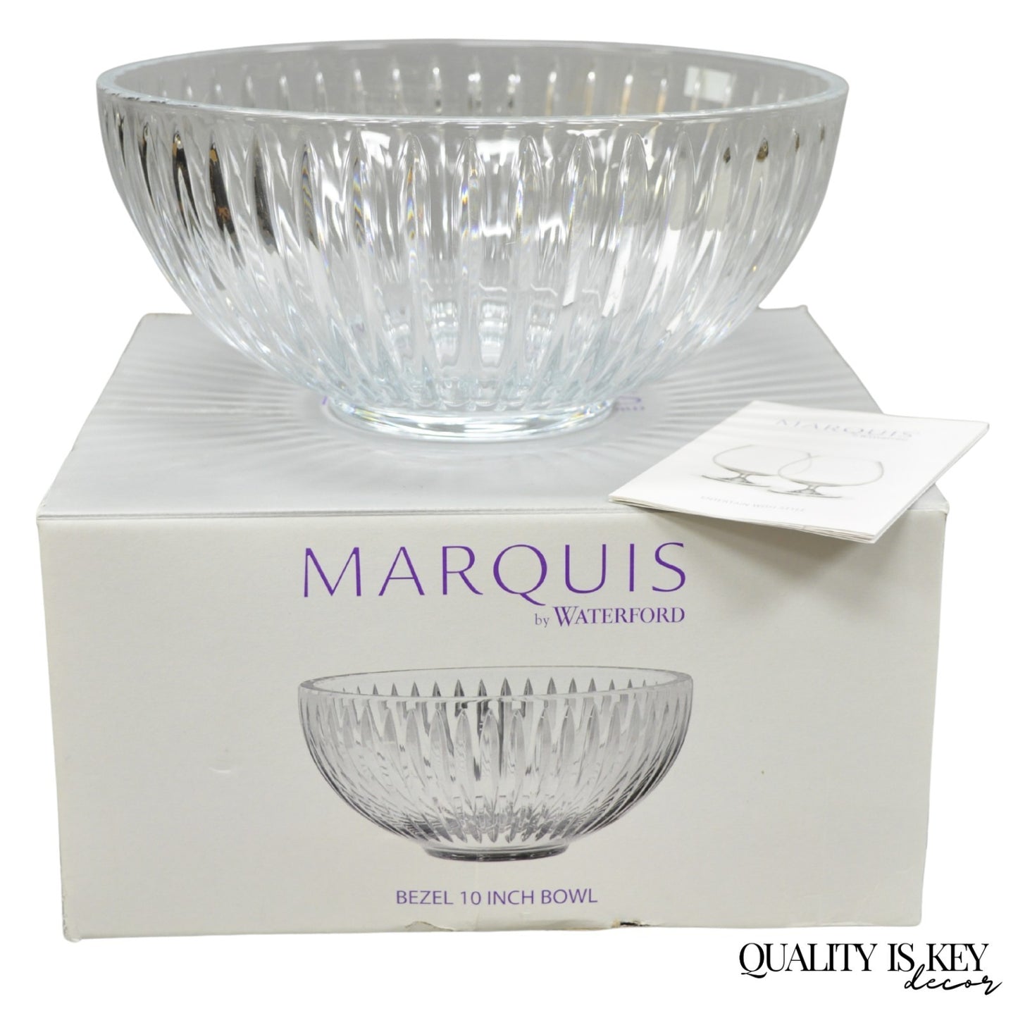 Marquis by Waterford Glass 10" Bezel Fruit Bowl Cut Crystal in Box