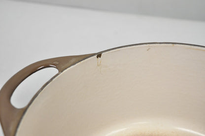 Vintage Cousances France Enameled Cast Iron Dutch Oven Pot Chocolate Brown # 22
