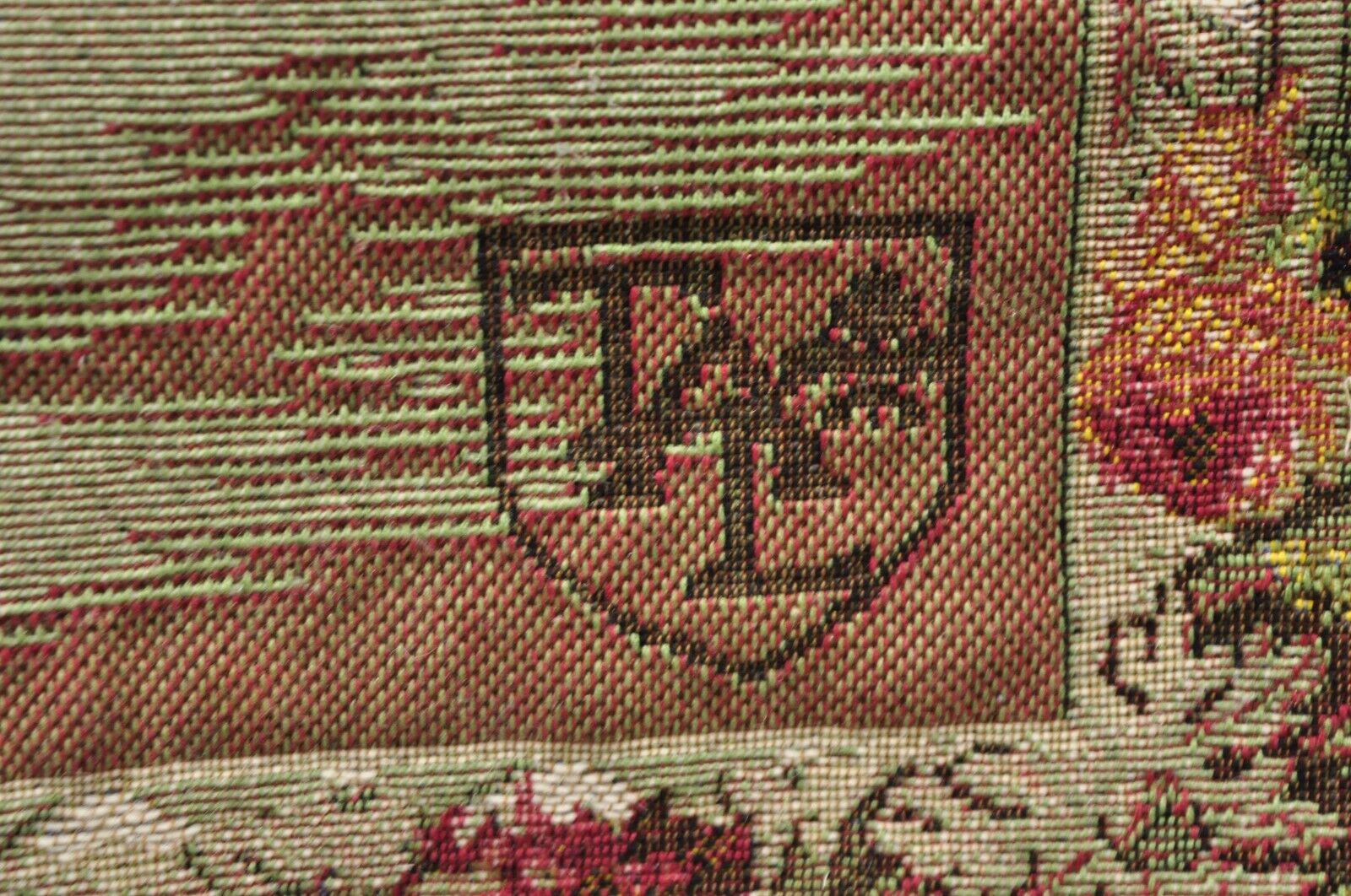 Jacquard Woven French Wall Tapestry Still Life Flowers & Mandolin by J&D