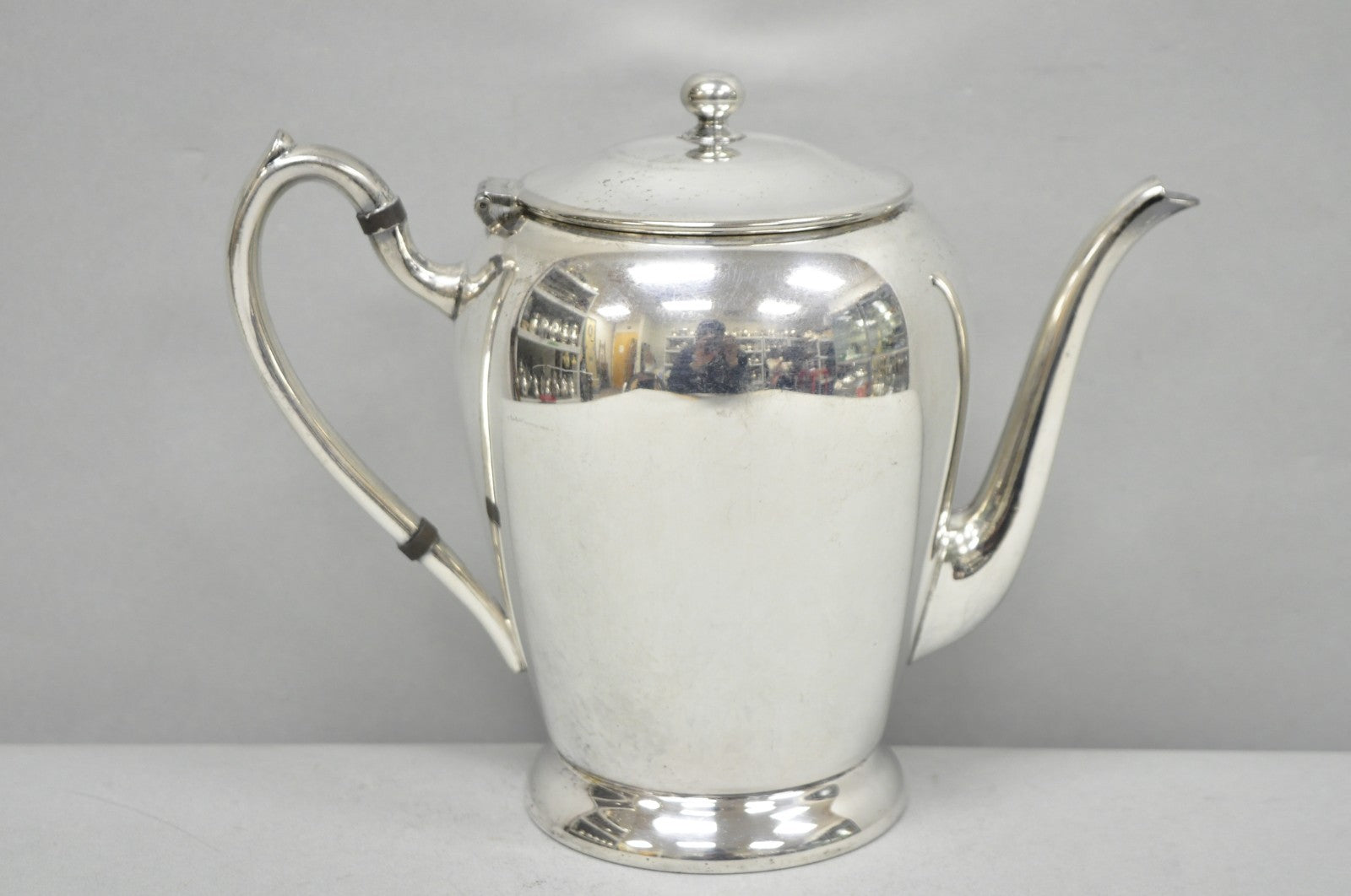 Vintage Abraham & Straus Victorian Silver Plated Bulbous Coffee Pot Teapot