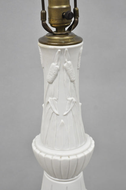 Vintage French Bisque White Porcelain Maritime Figural Cherubs Table Lamp