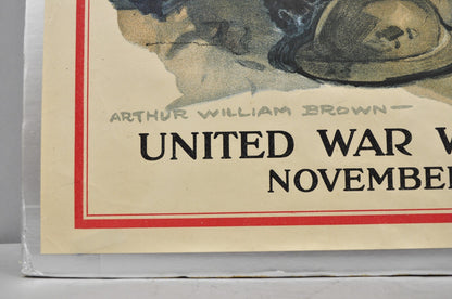 Original Vintage 1918 WWI YMCA Poster 'For Your Boy' by Arthur Williams Brown