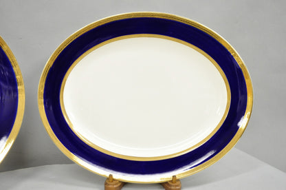 Antique Crown Ducal England Colfax English Regency Cobalt Blue & Gold 41 Pcs