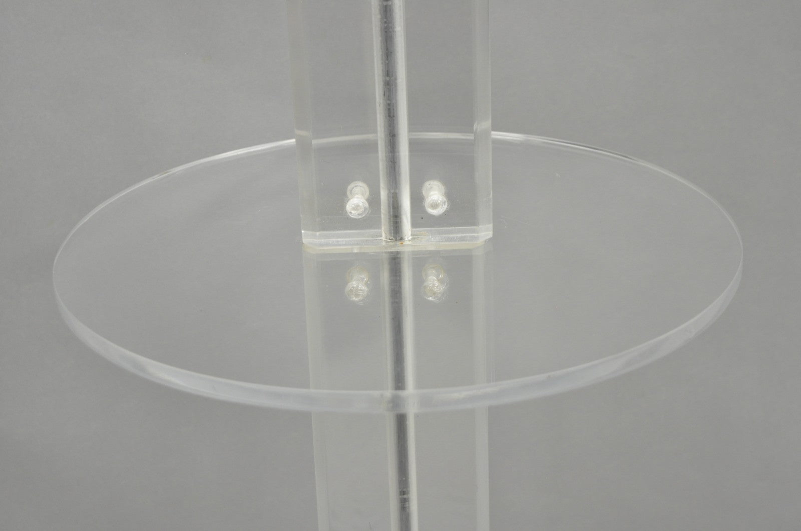 Vintage Mid Century Modern Lucite Acrylic Skyscraper Side Table Floor Lamp