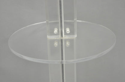 Vintage Mid Century Modern Lucite Acrylic Skyscraper Side Table Floor Lamp