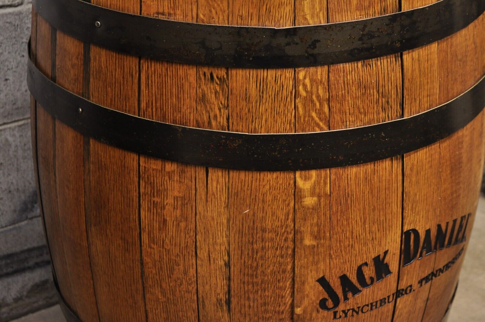 Jack Daniels Whiskey Barrel Engraved Oak Wood Metal Bands