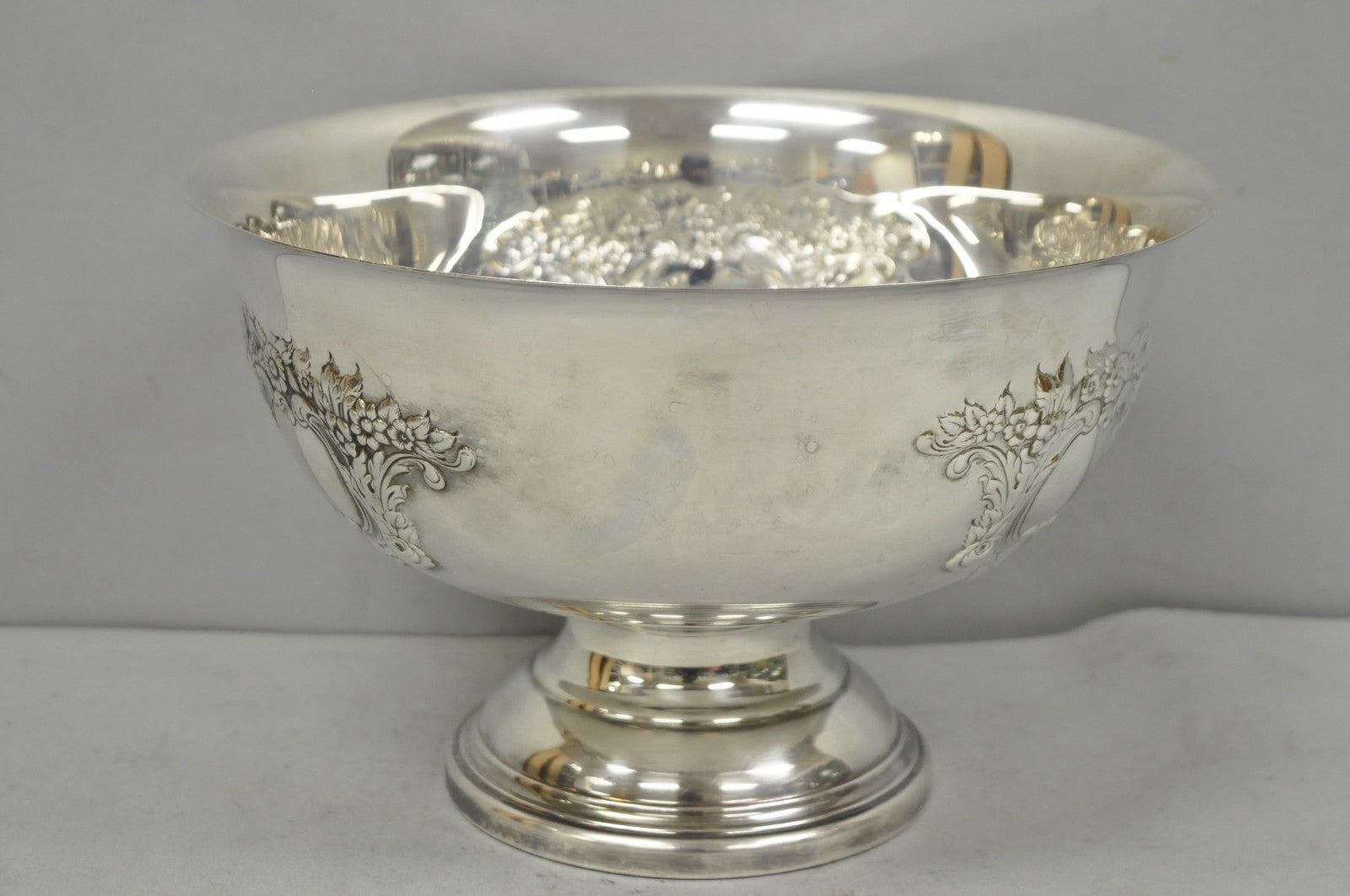 Vintage Leonard Victorian Silver Plated Punch Bowl Champagne Chiller Ice Bucket