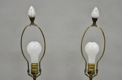 Victorian German Porcelain Ginger Jar Vase Meissen attr. French Table Lamp Pair