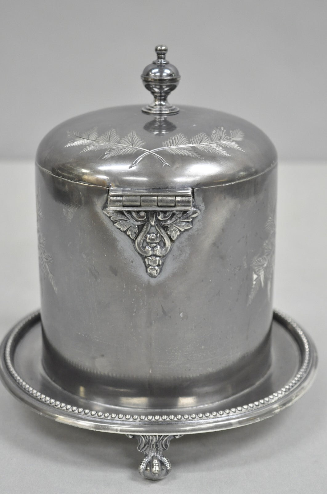 Antique Victorian Silver Plated Biscuit Box Caddy by James Deakin & Sons 1890