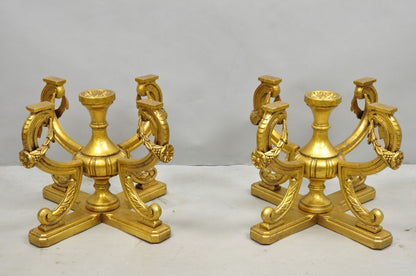 Vintage Italian Hollywood Regency Gold Gilt Metal Double Pedestal Coffee Table