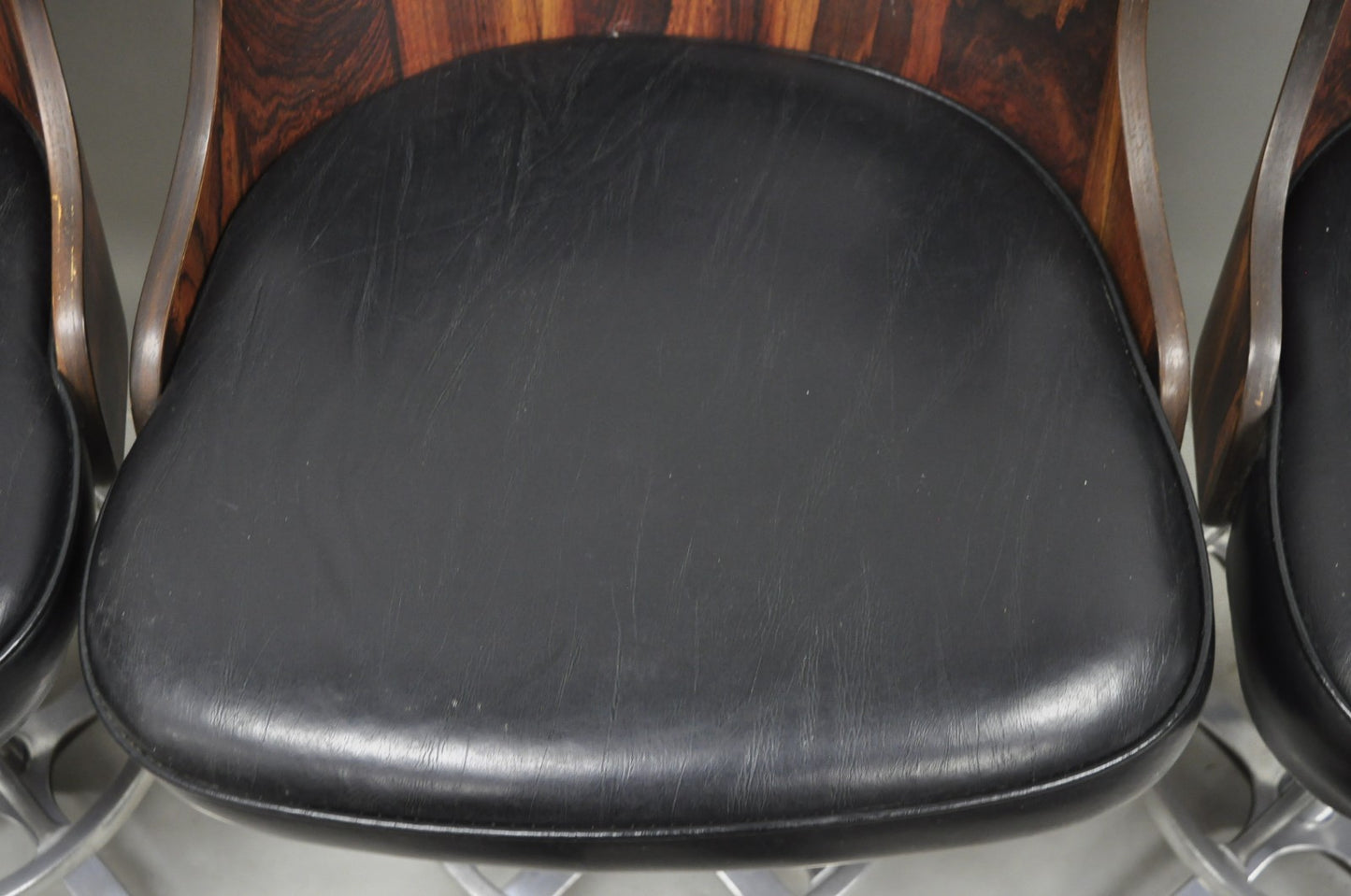 Vintage Daystrom Mid Century Modern Faux Rosewood Laminate Barstools - Set of 4