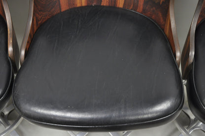 Vintage Daystrom Mid Century Modern Faux Rosewood Laminate Barstools - Set of 4