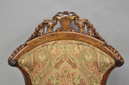 Antique Eastlake Victorian Carved Burl Walnut Parlor Set Sofa & 2 Chairs - 3 Pcs