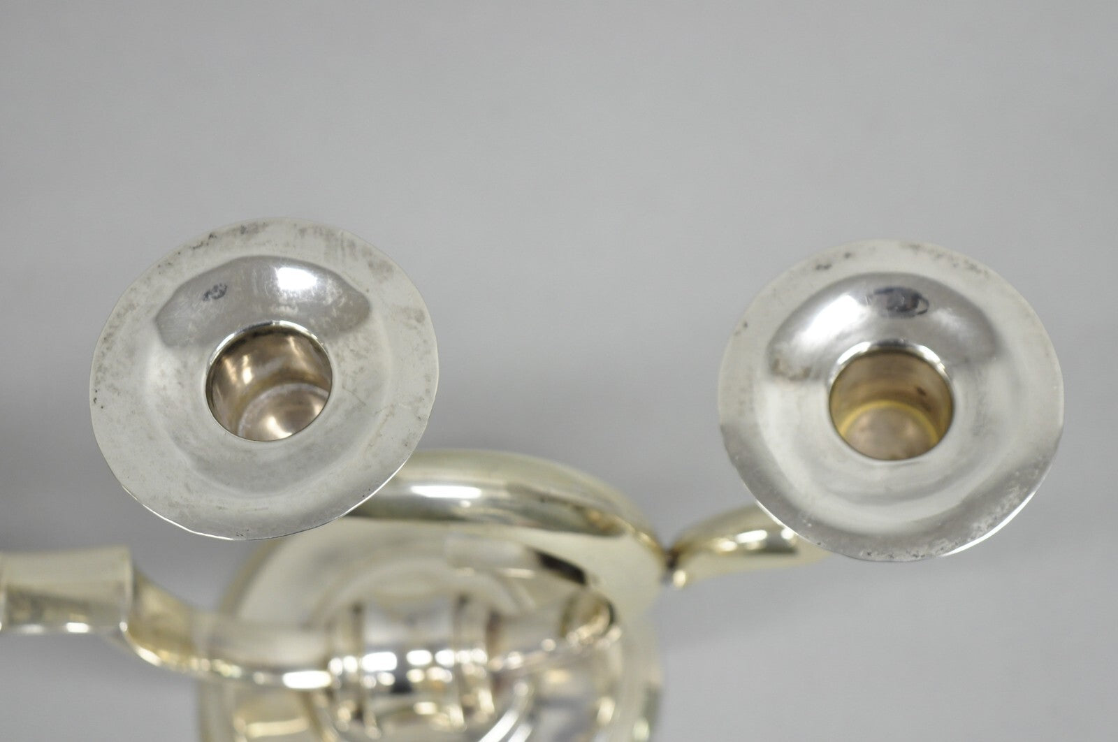 Salvador de la Serna Art Deco Sculptural 925 Sterling Silver Candlestick - Pair