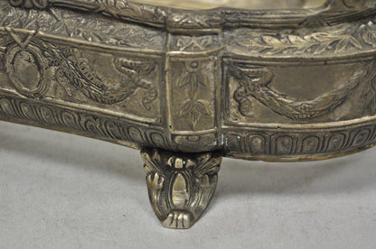 Vintage French Louis XVI Baroque Style Bronze Planter Centerpiece Bowl Dish