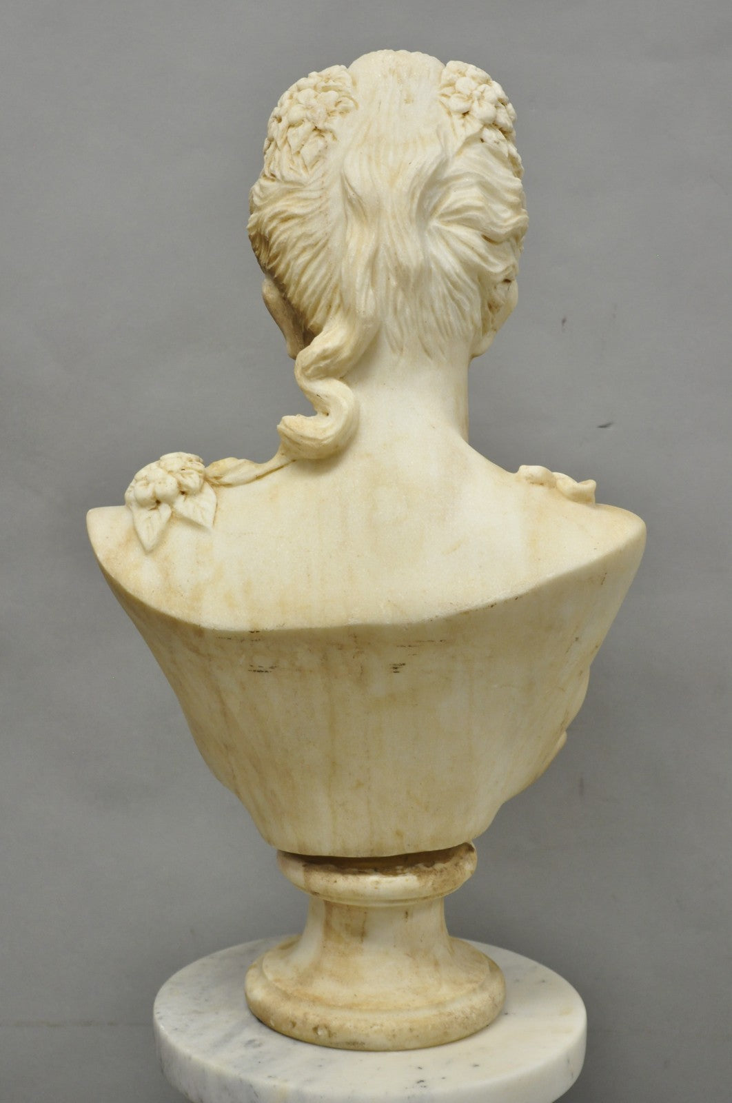 Vintage Victorian Style Carved Marble Young Lady Maiden Bust Statue Sculpture