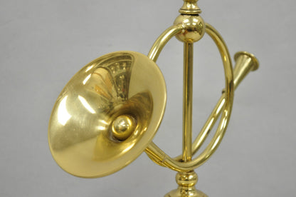 Vintage Remington Brass Equestrian Hunting Horn French Horn Table Lamp