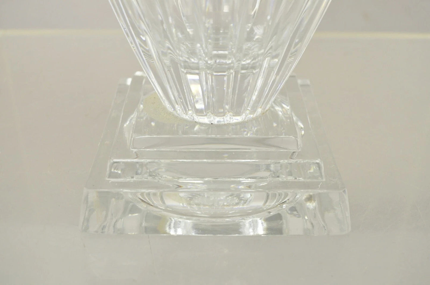 Vintage Modern Lead Crystal Glass 12" Fluted Flower Vase, Poland