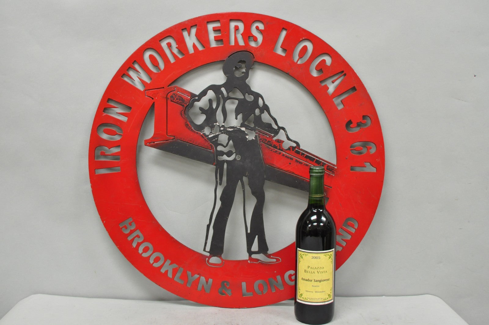 Iron Workers 361 Brooklyn & Long Island Hanging Wall Steel Black Metal Plaque