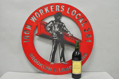 Iron Workers 361 Brooklyn & Long Island Hanging Wall Steel Black Metal Plaque
