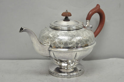 Vintage Sheffield Acanthus Pattern Silver Plated Coffee Teapot Tea Kettle