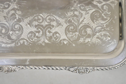 Vintage Marlboro Victorian Style Silver Plated Butlers Serving Platter Tray