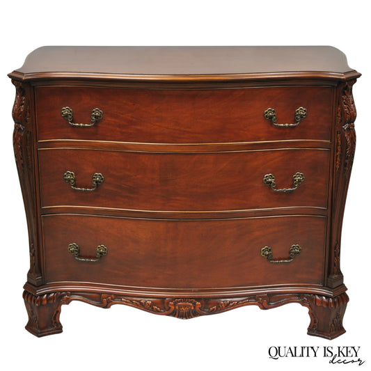 Vintage Georgian Mahogany Bow Front Server Chest Commode Dresser by John Stuart