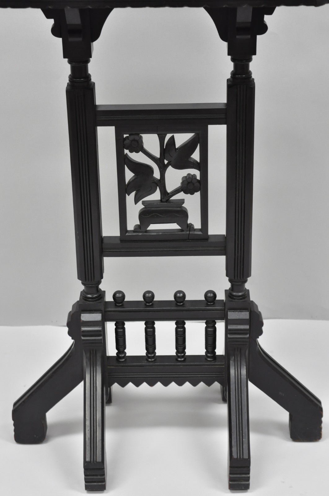 Antique Victorian Aesthetic Movement Black Ebonized 34" Plant Stand Side Table