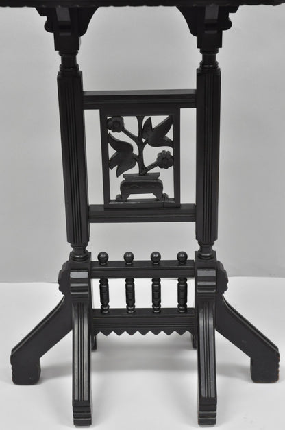 Antique Victorian Aesthetic Movement Black Ebonized 34" Plant Stand Side Table