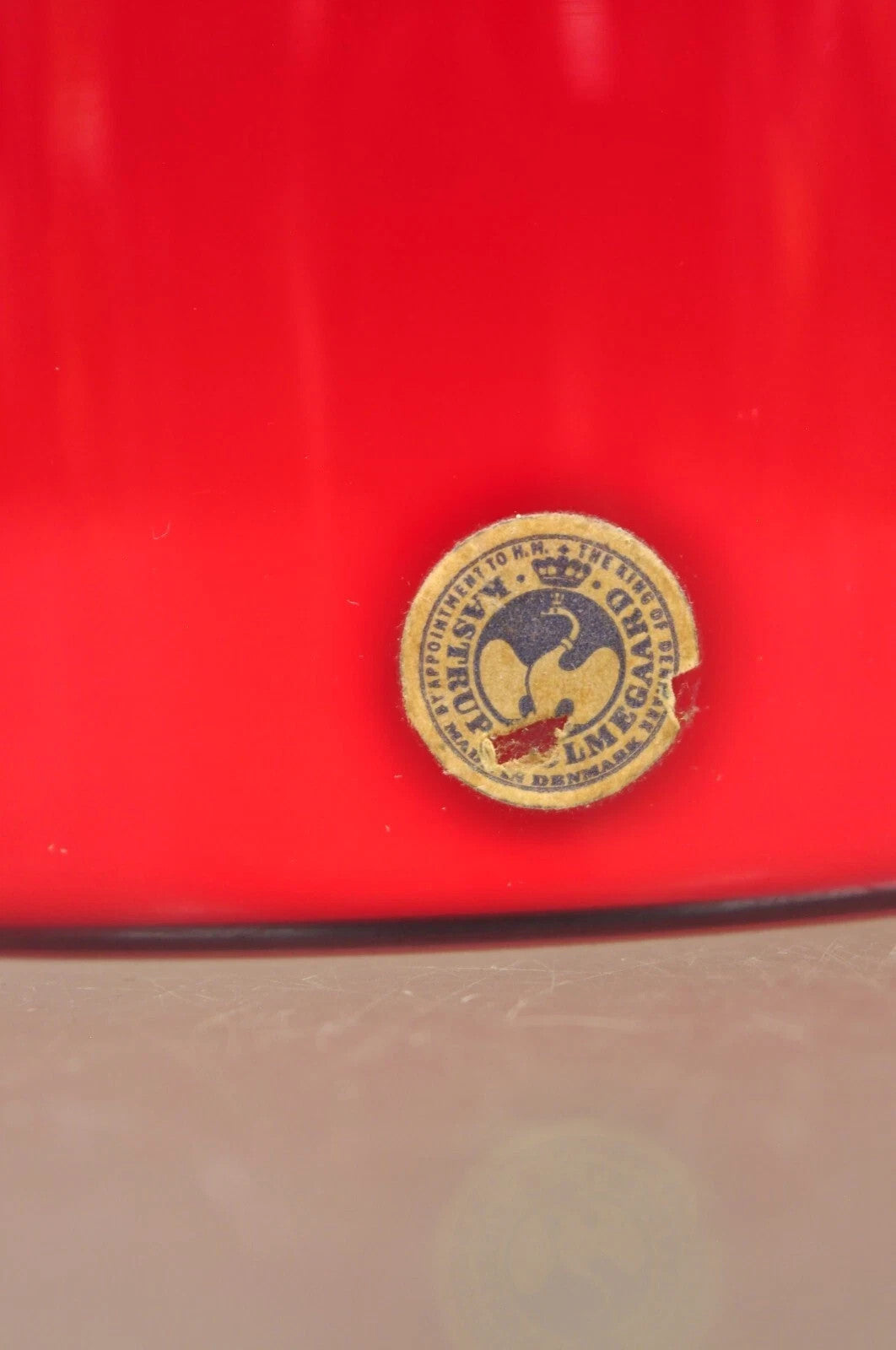 Vintage Mid Century Modern Gulvase by Otto Brauer Holmegaard Red Art Glass Vase