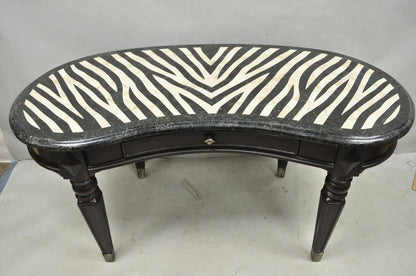 Seven Seas by Hooker Furniture Zebra Tessellated Stone Kidney Shaped Table Desk