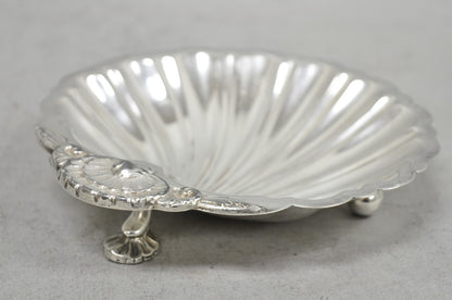 Vintage English Regency Style Silver Plated Small Clam Shell Trinket Dish