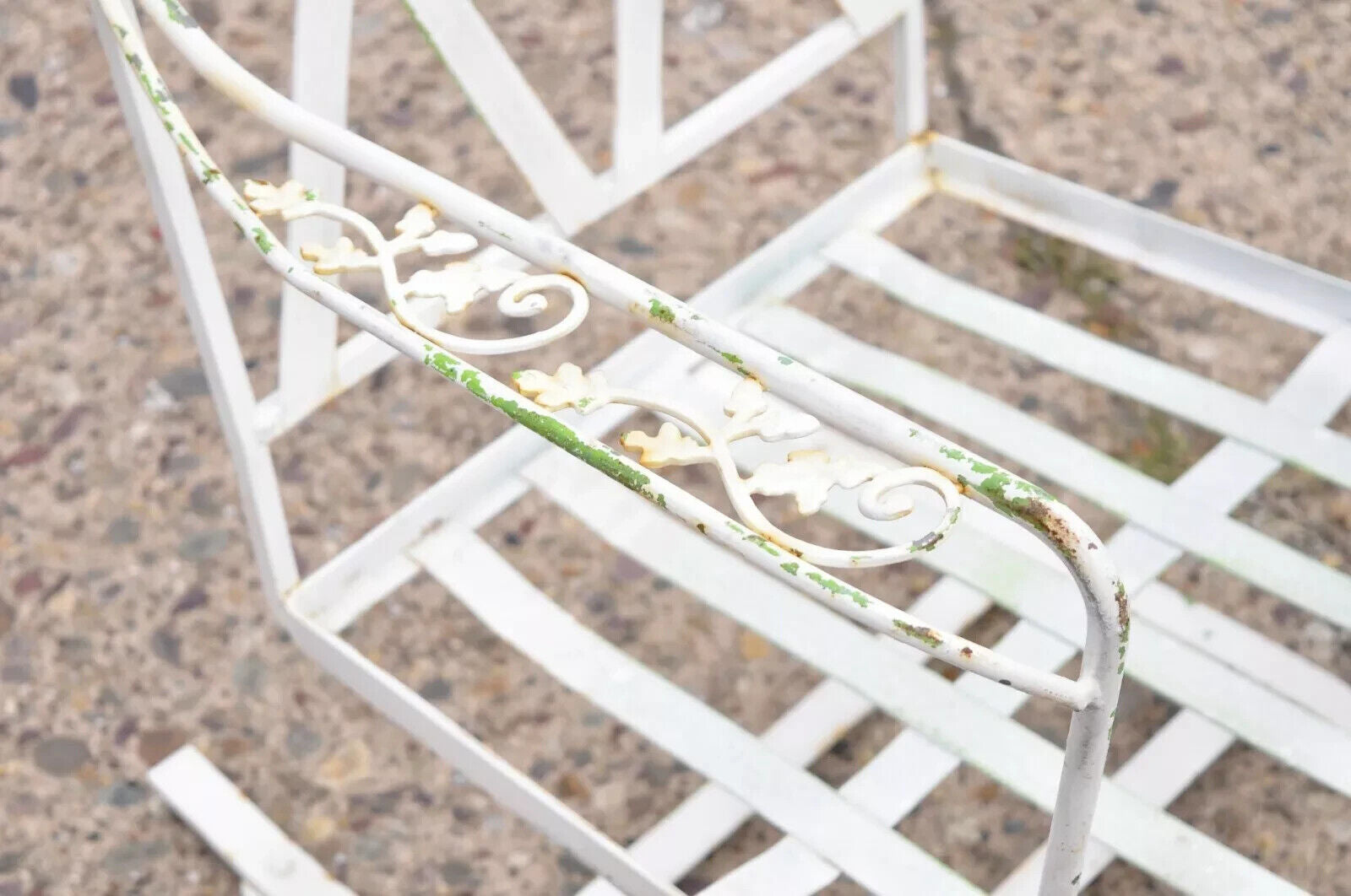 Antique Woodard Orleans Pattern Wrought Iron Patio Bouncer Lounge Chair - a Pair