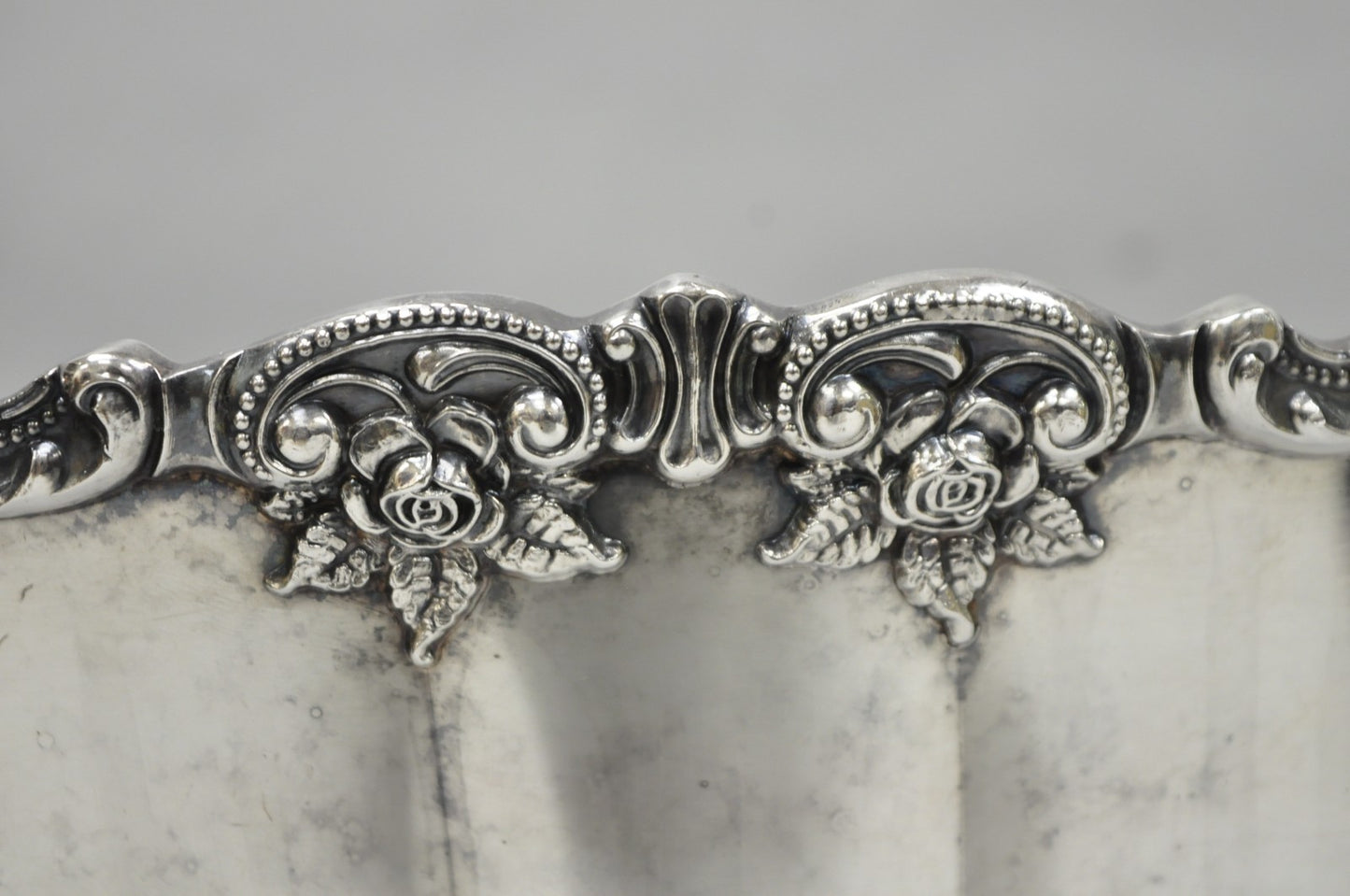 Vintage Baroque by Wallace 252 & 253 Silver Plated Punch Bowl Set w/ 10 Cups