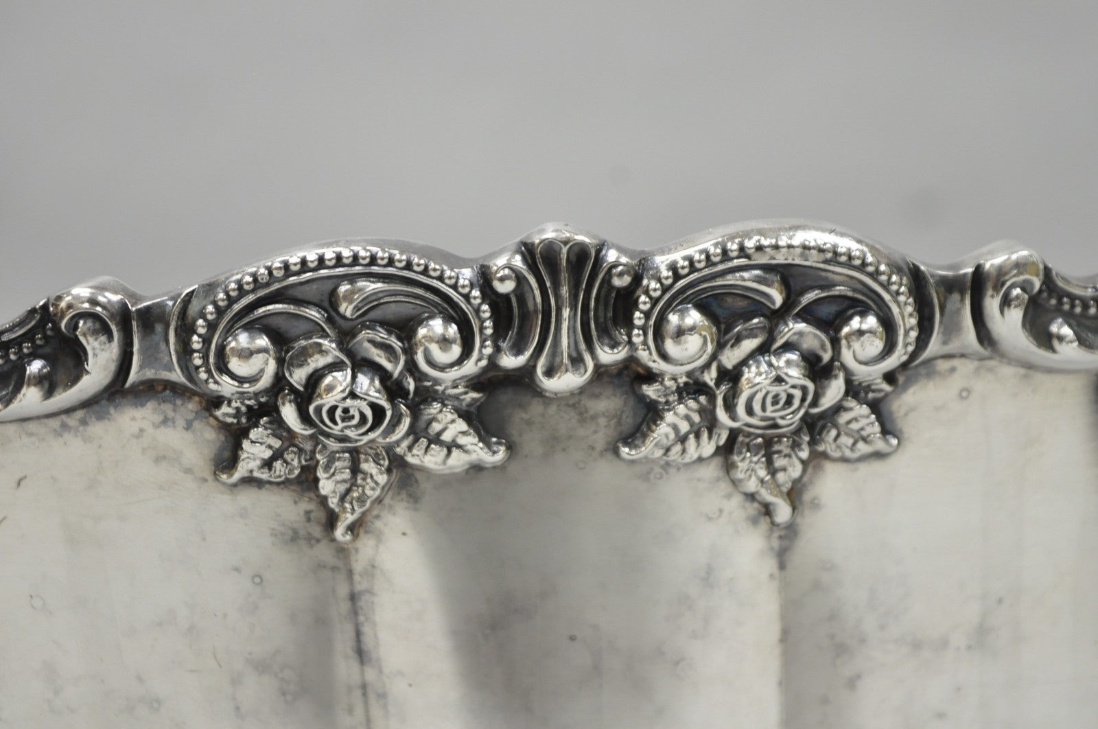 Vintage Baroque by Wallace 252 & 253 Silver Plated Punch Bowl Set w/ 10 Cups