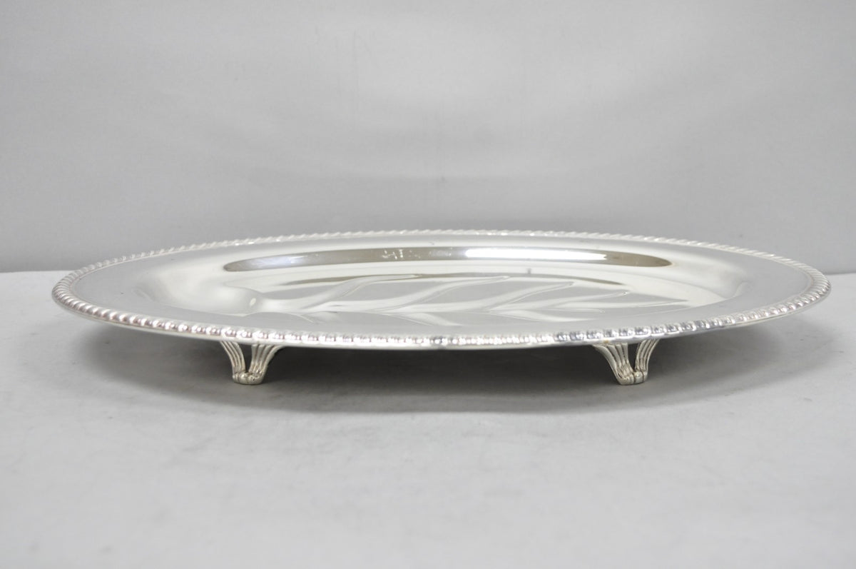Vintage W.M. Rogers 810 Regency Silver Plated Oval Meat Cutlery Serving Platter