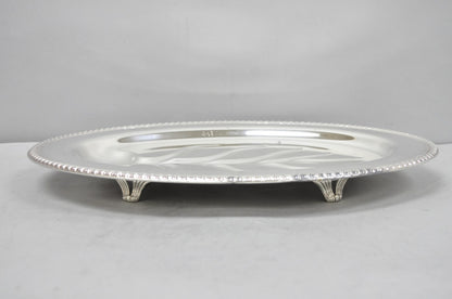 Vintage W.M. Rogers 810 Regency Silver Plated Oval Meat Cutlery Serving Platter